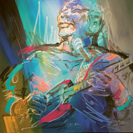 B.B. KING - Alfred Gockel (*1952 Lüdinghausen) Original, Acrylic. After his design studies in Münster and his participation at the Art Expo in New York, he specialized in classical printmaking techniques such as woodcut, lithography, linoleum, as a sculp B.B. KING - Alfred Gockel (*1952 Lüdinghausen) Original, Acrylic. After his design studies in Münster and his participation at the Art Expo in New York, he specialized in classical printmaking techniques such as woodcut, lithography, linoleum, as a sculp