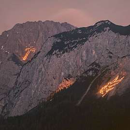 Flaming mountains banner