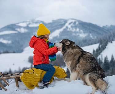 Husky with child Husky with child
