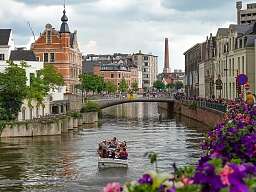 Blick auf einen Kanal in Gent