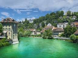Bern Schweiz Blick auf Fluss in Bern