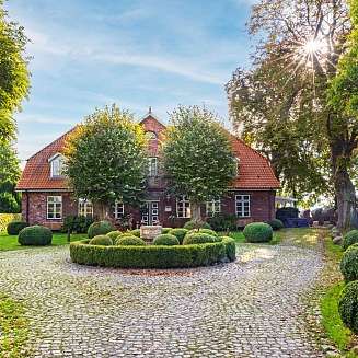 Die Außenansicht des Romantikhotels friederikenhof