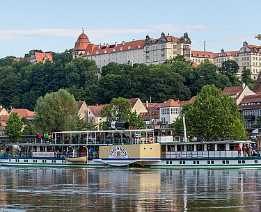 Ship on the Elbe near Pirna Ship on the Elbe near Pirna