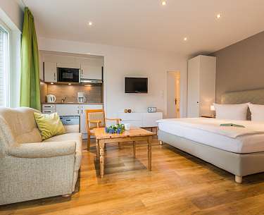 Wohnbereich Küche Fährhauslodges