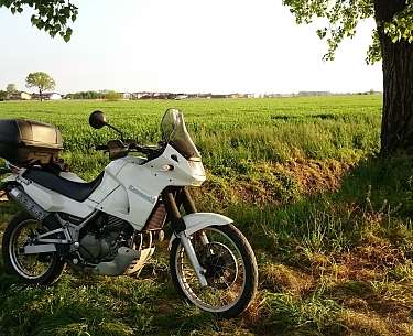 Motorrad auf einem Feld Motorrad auf einem Feld