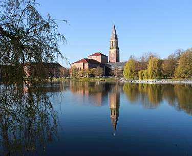 Kiel City Hall behind the small Kiel Lake Kiel City Hall behind the small Kiel Lake