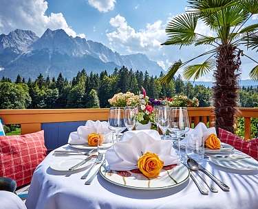 Terrace table with mountain view Terrace table with mountain view