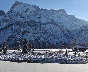 Snow-covered landscape near Grünau im Almtal Snow-covered landscape near Grünau im Almtal