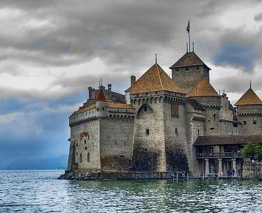 Wasserburg Schloss Chillon bei Montreux Wasserburg Schloss Chillon bei Montreux