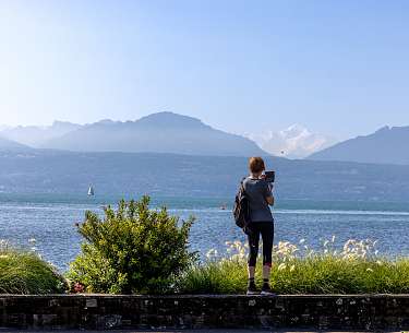 Lakeside promenade in Morges Lakeside promenade in Morges