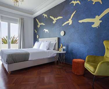 Suite Athina Blick auf das Schlafzimmer der Suite Athina