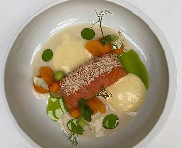 Salmon with anise, pumpkin &amp; miso