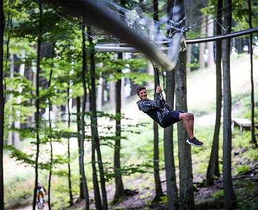 Erlebnisberg Kappe Teenager Wald Seilbahn Erlebnisberg Kappe Teenager Wald Seilbahn